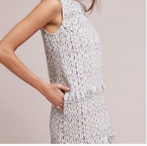 Akemi + Kin Oreley Tweed Fringe Sleeveless Shift Dress Size 6 - Picture 3 of 11